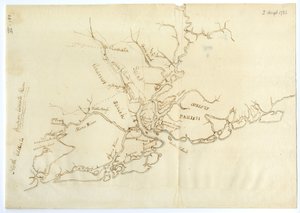 Kaart van Charleston, South Carolina, 3 augustus 1781